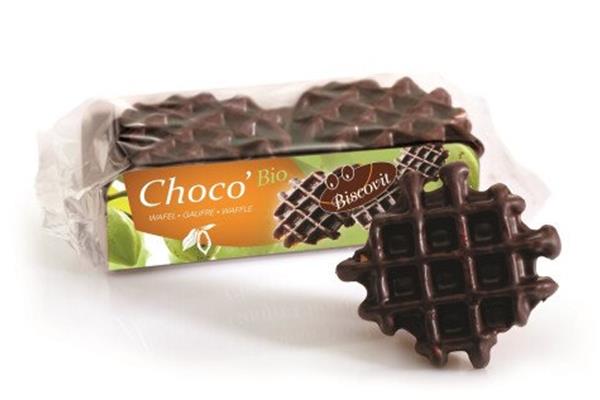 Bio chocoladewafel (tarwe) met bio rietsuiker 185 g Snoepjes, koekjes en snacks Webshop